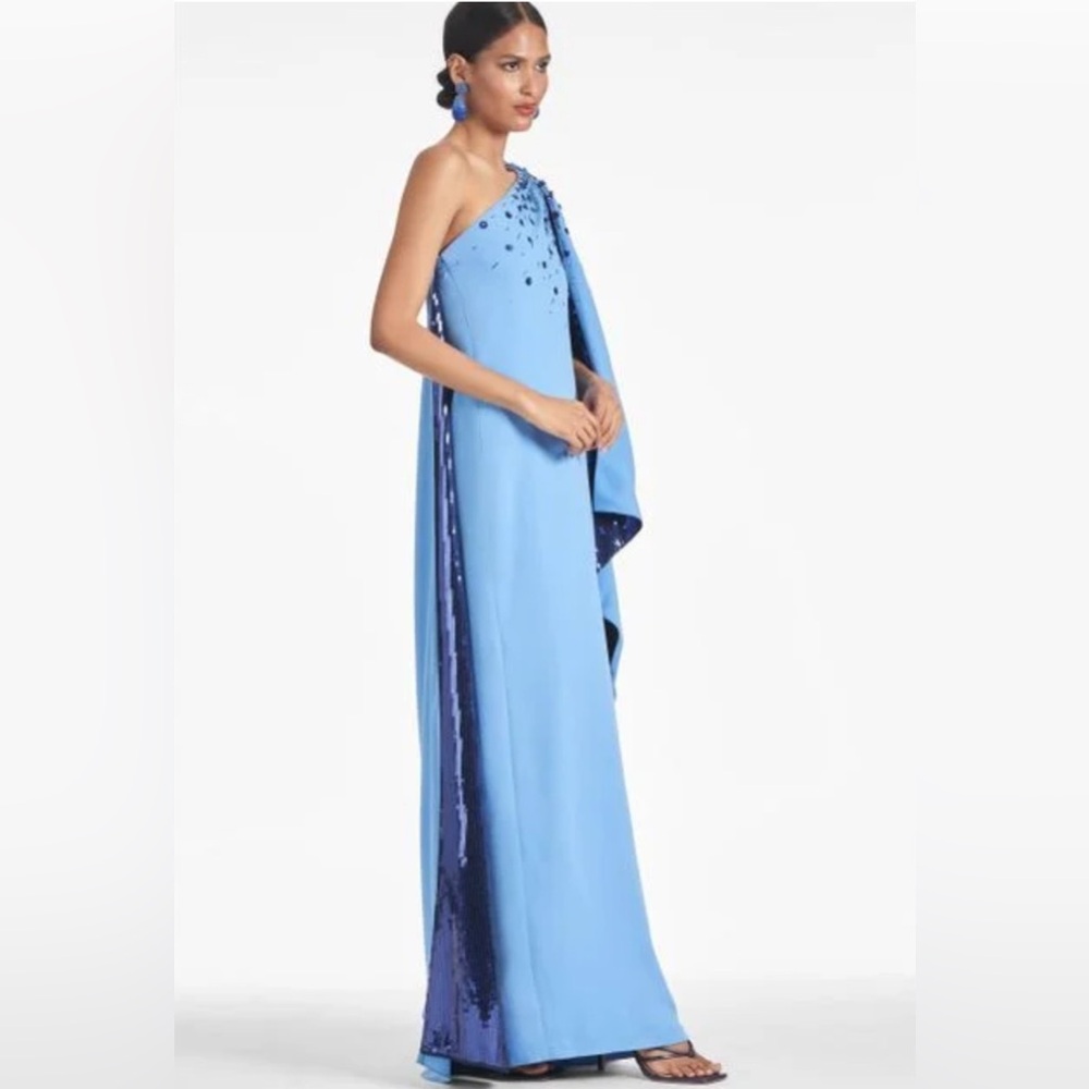 NWT Sachin & Babi Leila Crystal-embellished Gown In Periwinkle/Sapphire Blue - Picture 4 of 10